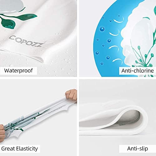 Boné De Natação De Silicone Copozz Para Mulheres, Protege O