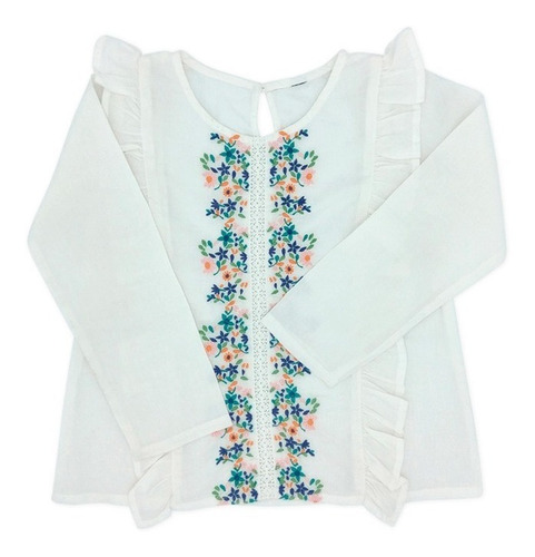 Imagen 1 de 5 de Blusa Muñeca Se Sabia Manga Larga Bordado 45cm Witty