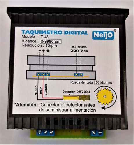 Tacómetro Uso Industrial 9990rpm + Sensor Inductivo + Rueda