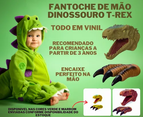 Fantoche Tiranossauro Rex Cabeça T-rex Brinquedo Infantil - Dupari