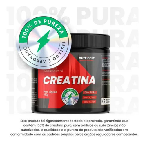 Creatina Nutricost Mesma Pureza Da Masterway 100% Pura 300g Natural