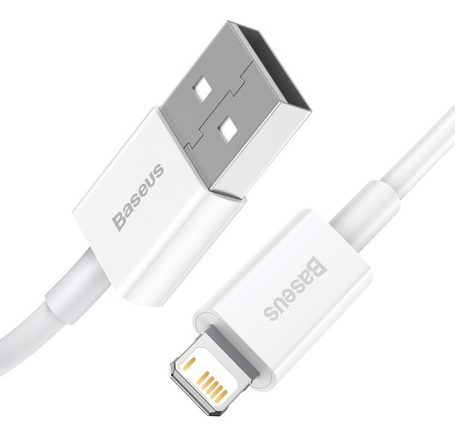 Cable Carga Rápida Usb A Lightning 2.4a 1m Blanco Baseus