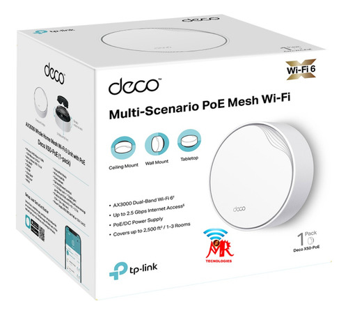 Tp-link Deco X50 Poe 1-pack  Wi-fi  Ax3000