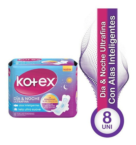 Toallas Sanitarias Ultrafina Día&noche 8 Und Kotex