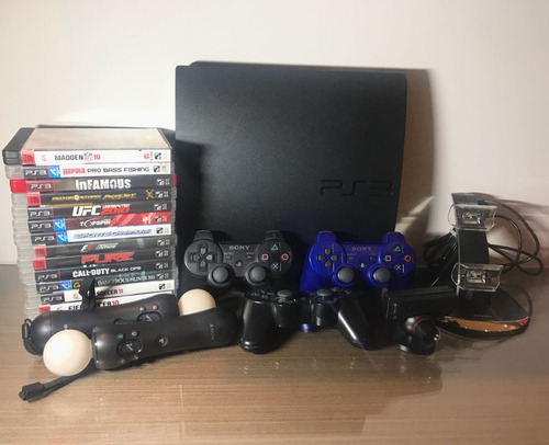 Play Station 3 Slim, 250gb. 14 Juegos, 3 Controles Y Mas!!