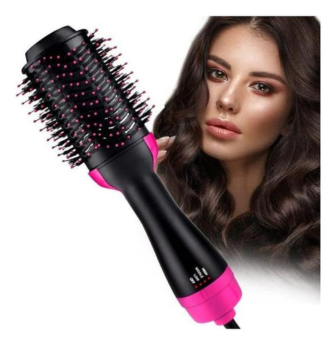 Escova Secadora Alisador Elétrica Quente Cabelo Com 3 Em1