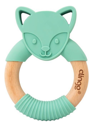 Mordedor De Madeira e Silicone Raposa Tifany Verde Clingo