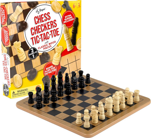 Regal Games - Tabla De Madera Reversible Para Ajedrez, Da...