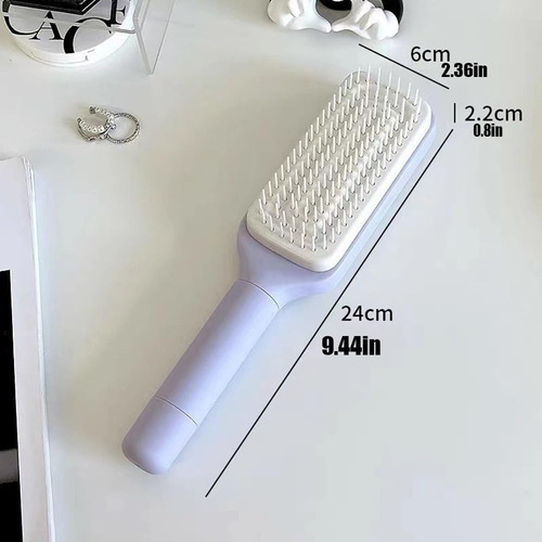 2pc Cepillo Para El Cabello Autolimpiante,peine Para Masaje