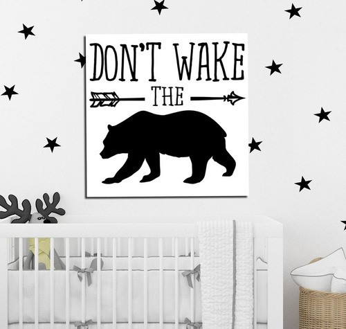 Vinilo Decorativo 45x45cm Bebe Recien Nacido Oso Dont