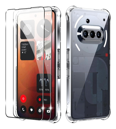 Funda Para Teléfono + 2 Protectores De Pantalla De Vidrio Te