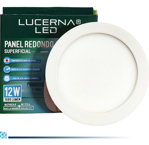 Panel Led Redondo Superficial Lucerna 12w - Iluminación