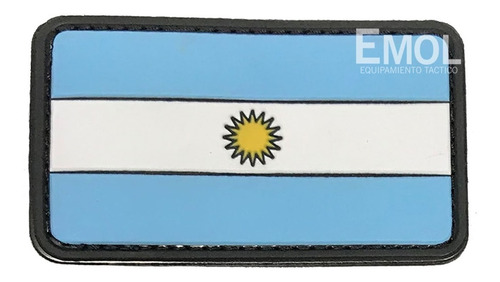 Imagen 2 de 5 de Parche Bandera Argentina Pvc Alta Calidad Emol Equipamiento