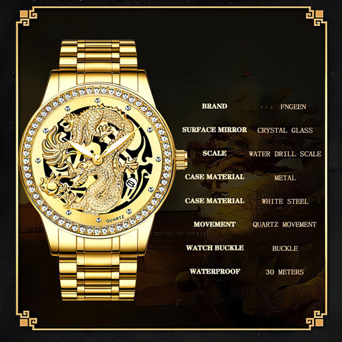 Fengeen Man Calendar Relógios de quartzo luminoso, cor da pulseira, couro, branco