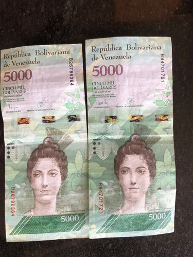 Billete 5000 Bolívares Agosto 2016, Fuera De Circulación