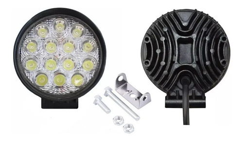 Faro Led Redondo Auxiliar 14 Led 42w 4x4 Agro Off Road