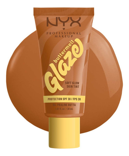 Base de maquillaje líquida NYX Professional Makeup GLAZE TINT Spring Base de Maquillaje tono pralaine butta - 30mL 30g
