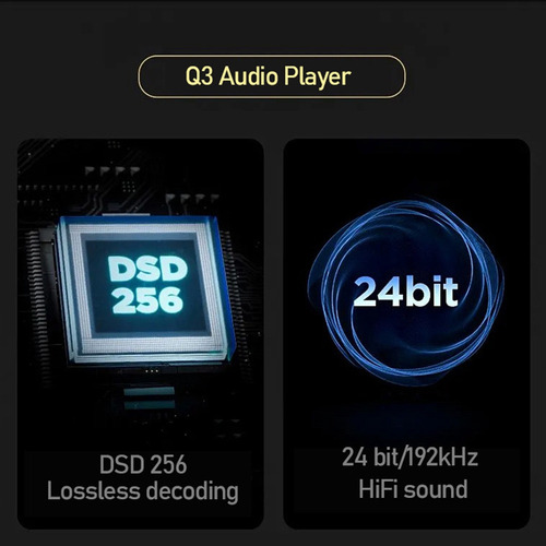 Para Novo Reprodutor De Áudio Hifi Q3 Dsd256 Decoding