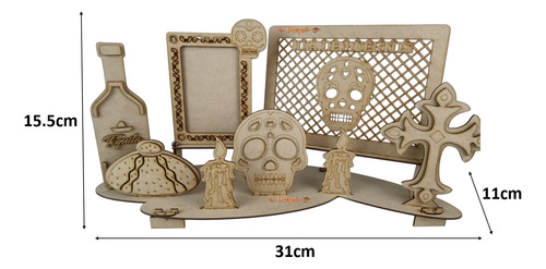Altar De Muerto Tradicional Chico Sin/armar 5 Piezas
