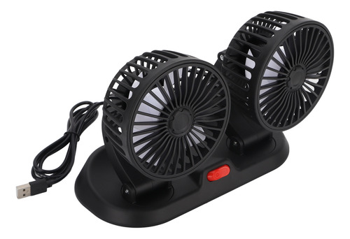 Ventilador Usb Para Coche, Doble Cabezal, 2 Velocidades, Gir