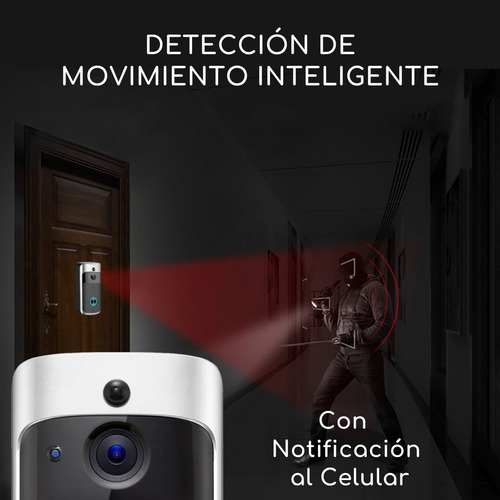 Imagen 3 de 9 de Timbre Wifi Inteligente Cámara Full Hd, Alarma De Movimiento