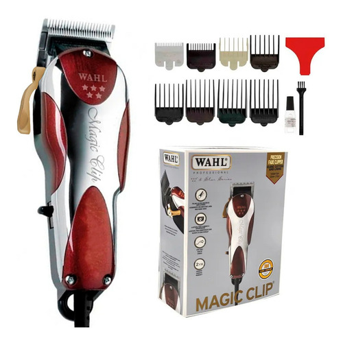 Cortadora de pelo Wahl Professional 5 Star Magic Clip 8451 plata y roja 220V