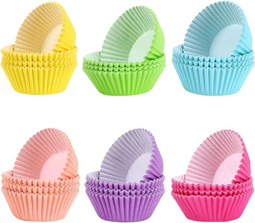 600 Piezas Revestimientos Para Cupcakes Rainbow Standard Pap