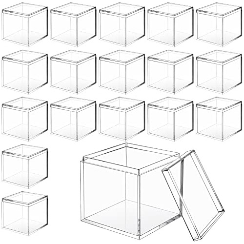 Cajas Acrilicas Transparentes Con Tapa Cubo 66mm  18u