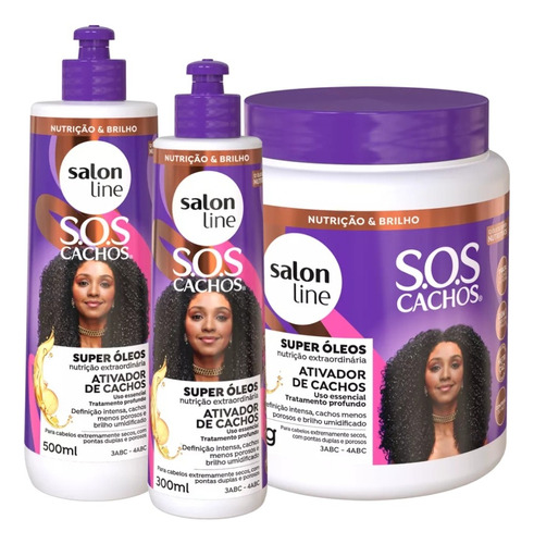 Ativador Cachos Salon Line Sos Super Oleos 300 +500 + 1000ml