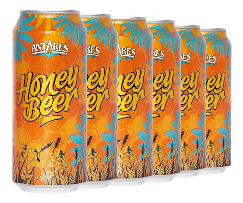 Cerveza Antares Honey 473ml. Lata Pack X 6 - Artesanal