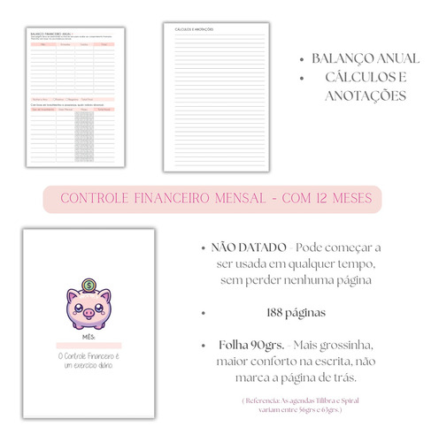 Caderno Financeiro - 188 Pág. - Retrô - Clássico Ou Moderno Azul-escuro 2