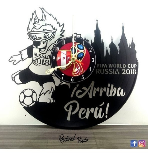 Reloj De Vinilo Zabivaka Mundial Russia Regalos Decoracion 