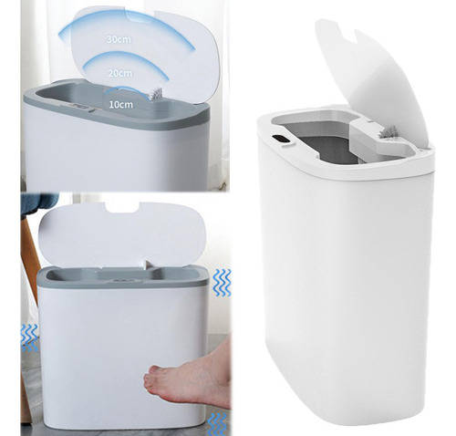 Cubo De Basura Recargable Usb P 17l Con Sensor De Proximidad