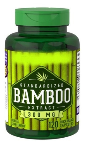 Extracto De Bambú 300 Mg 120 Cápsulas De Liberación Rápida