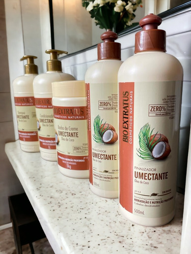 Kit 1 Shampoo 1 Cond 1 Banho De Creme 1 Litro 2 Fianliz. 500