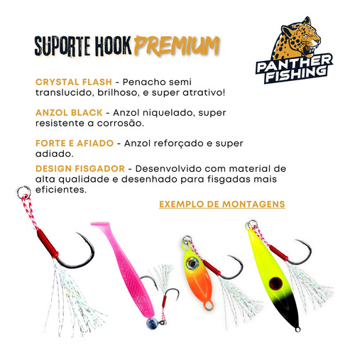 Kit 20 Anzol Suporte Hook Micro Jig Jumping Robalo Tucunaré