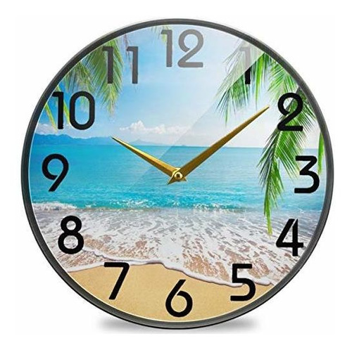 Naanle 3d Beautiful Summer Beach Ocean Palm Árboles Imprimir