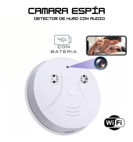Camara Espía Detector Humo Audio Wifi Movimiento Ip Bateria