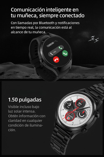 Reloj Inteligente Deportivo Táctil Con 2 Mallas Para Hombres Blanco Milanese Negro Negro