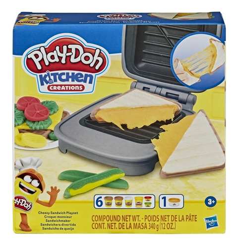 Novo Play Doh Kitchen Creations Elastix Sanduíche De Queijo