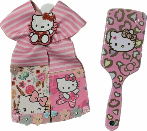 Set Moño Y Cepillo Hello Kitty