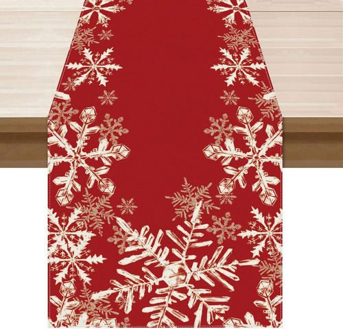 Copos De Nieve Rojos De Navidad Para Decoración De Mesa De A