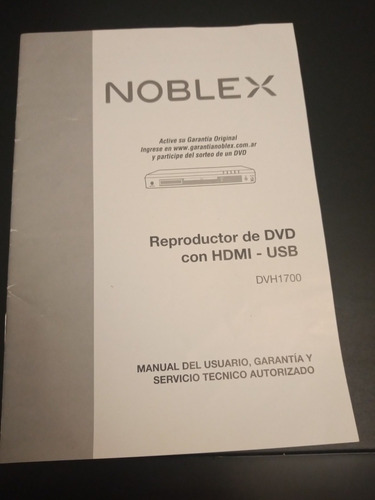 Dvd Noblex Con Entrada Hdmi Y Usb