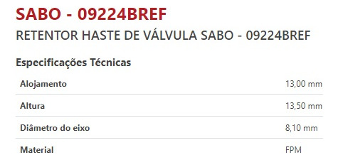 Retentor Válvula Admissão/escape Galloper H1 Starex H100