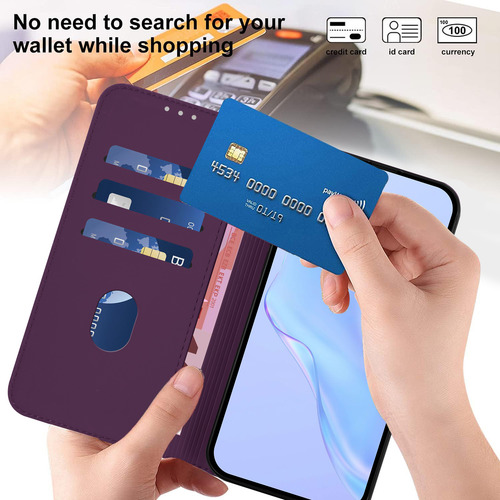 Funda Para Motorola Edge 50 Fusion-kickstand, Ranuras Tipo Cartera, A Prueba De Golpes, Piel Mate, Cartera De Piel