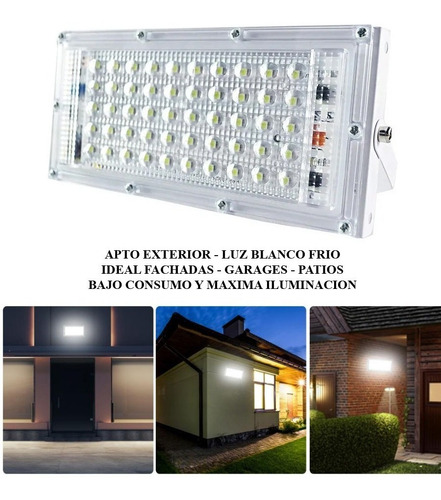 Imagen 4 de 10 de Reflector Led 100w Exterior Alta Potencia Multiled Ip66