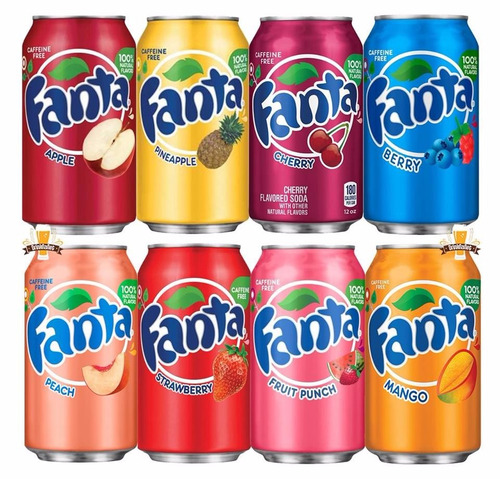 Kit 08 Refrigerante Fanta 355ml Berry Morango Mango Variados