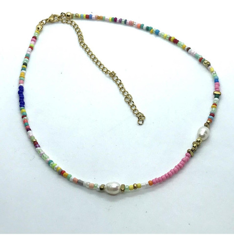 Imagen 1 de 1 de 2 Perlas - Collar Gargantilla De Cuentas Miyuki Con Perlas