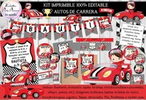 Comprar Kit Imprimible Candy Bar Autos De Carrera 100% Editable