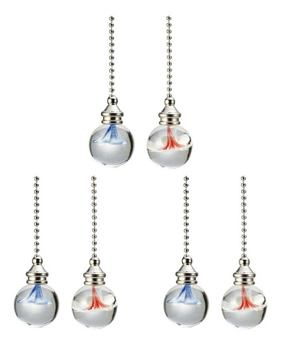 Solustre 3pcs Ceiling Fan Pull Light Chain Crystal Ball